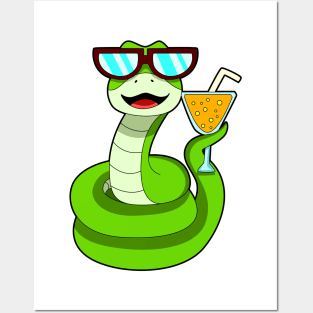 Snake with Drink Posters and Art